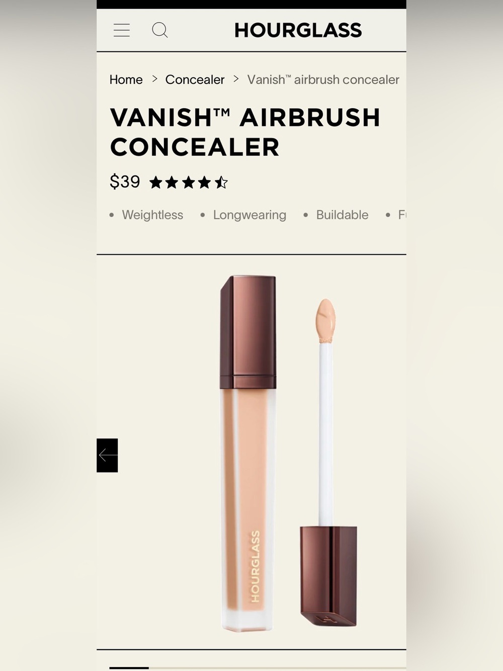 🔥NEW HOURGLASS VANISH AIRBRUSH
CONCEALER IN BOX ~ WILLOW 2.3